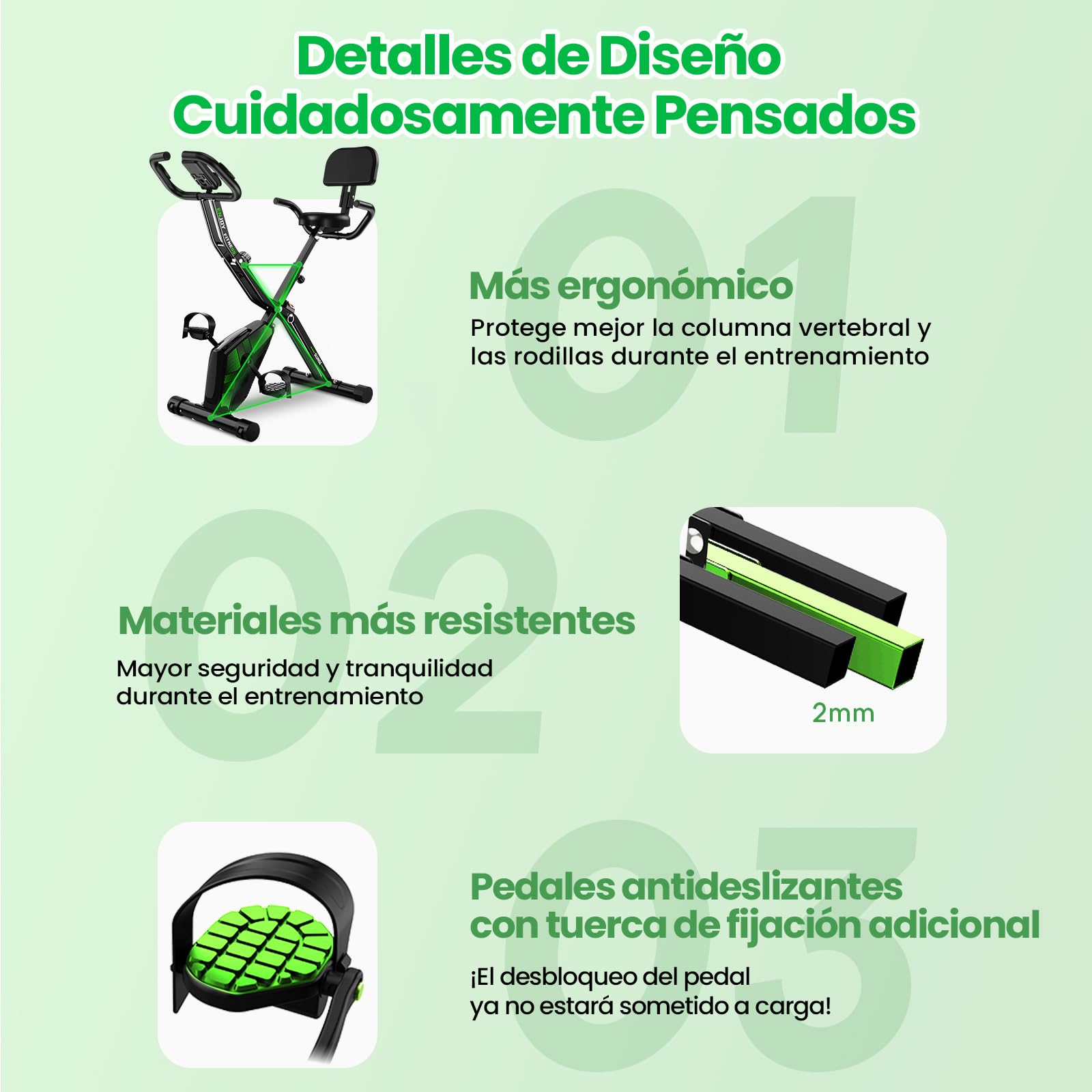 3-EN-1 Magnética Bicicleta Estatica Plegable con 10 Niveles de Resistencia, Monitor LCD y Medición de Pulso, Estática Silenciosa Bicicleta Estatica para Casa