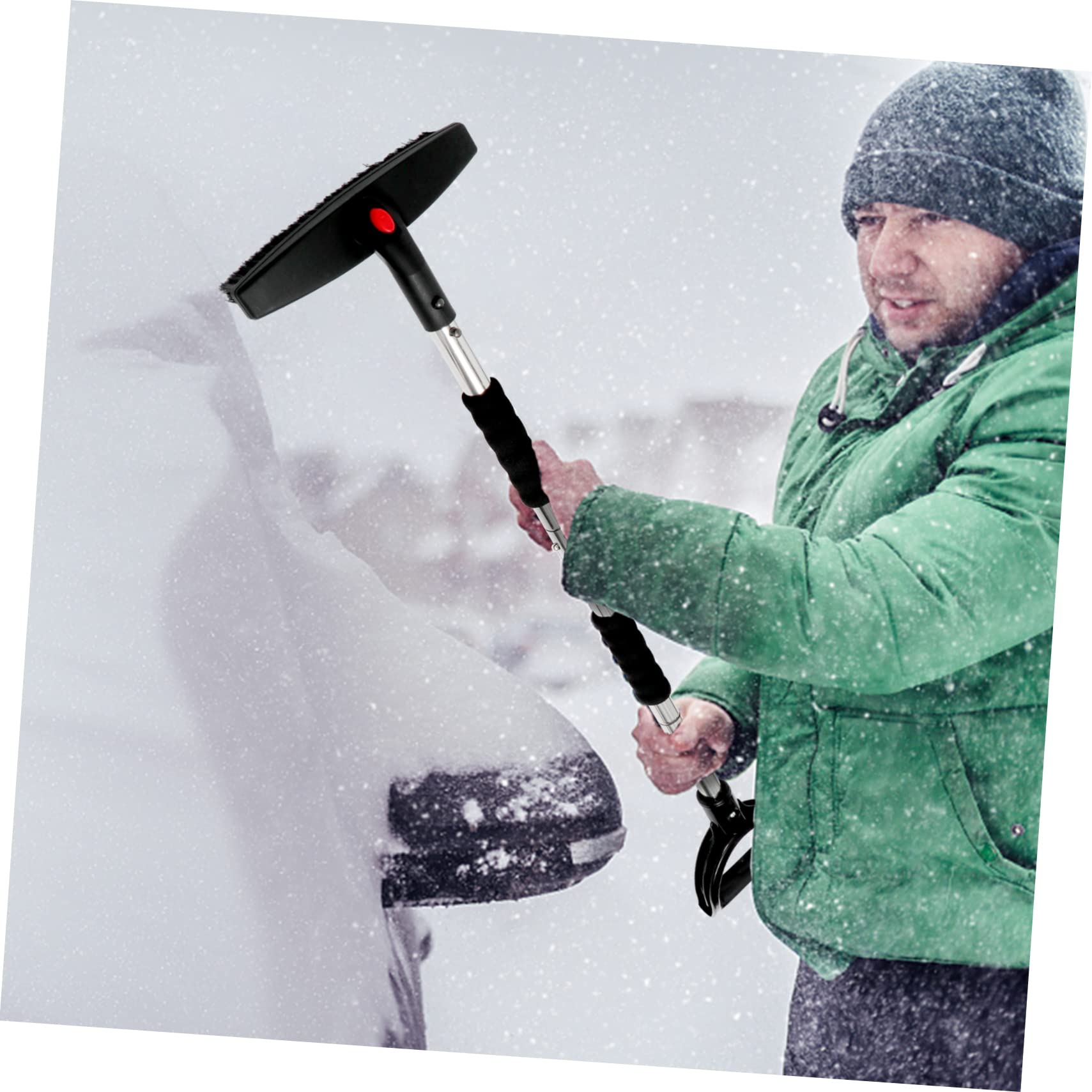 1set Rimozione Neve Attrezzo Multiuso Con Spatola e Raschietto Per Ghiaccio Design Telescopico e Manico Antiscivolo Per Auto Inverno