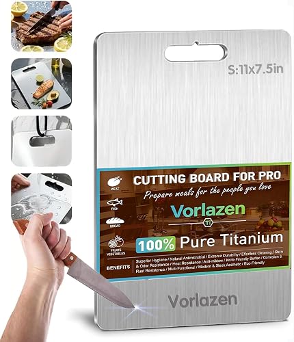Titanium Cutting Board 100% Pure Titanium Cutting Board, 1.5MM Thickness Double 