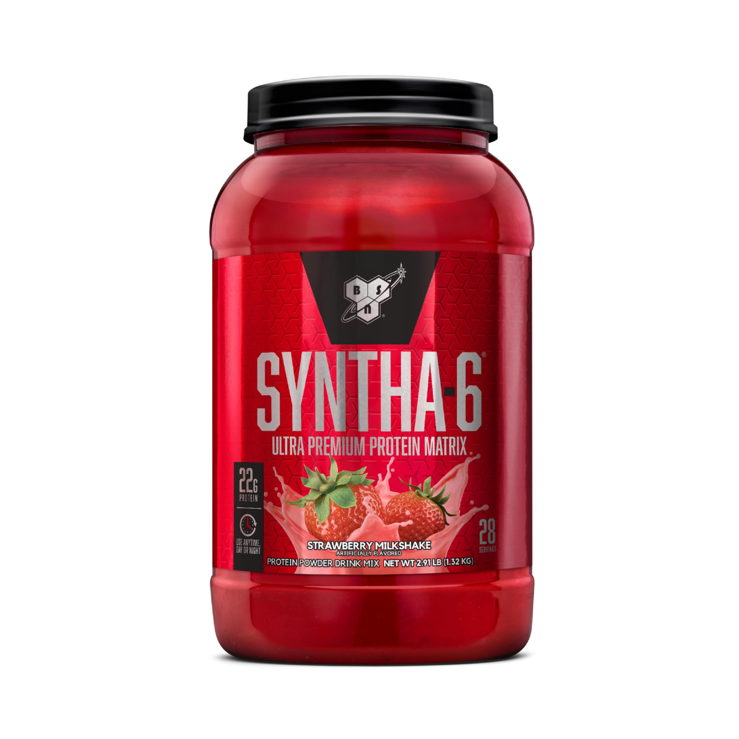 BSN Syntha-6 Protein Powder Strawberry Milkshake, 5 lbs.