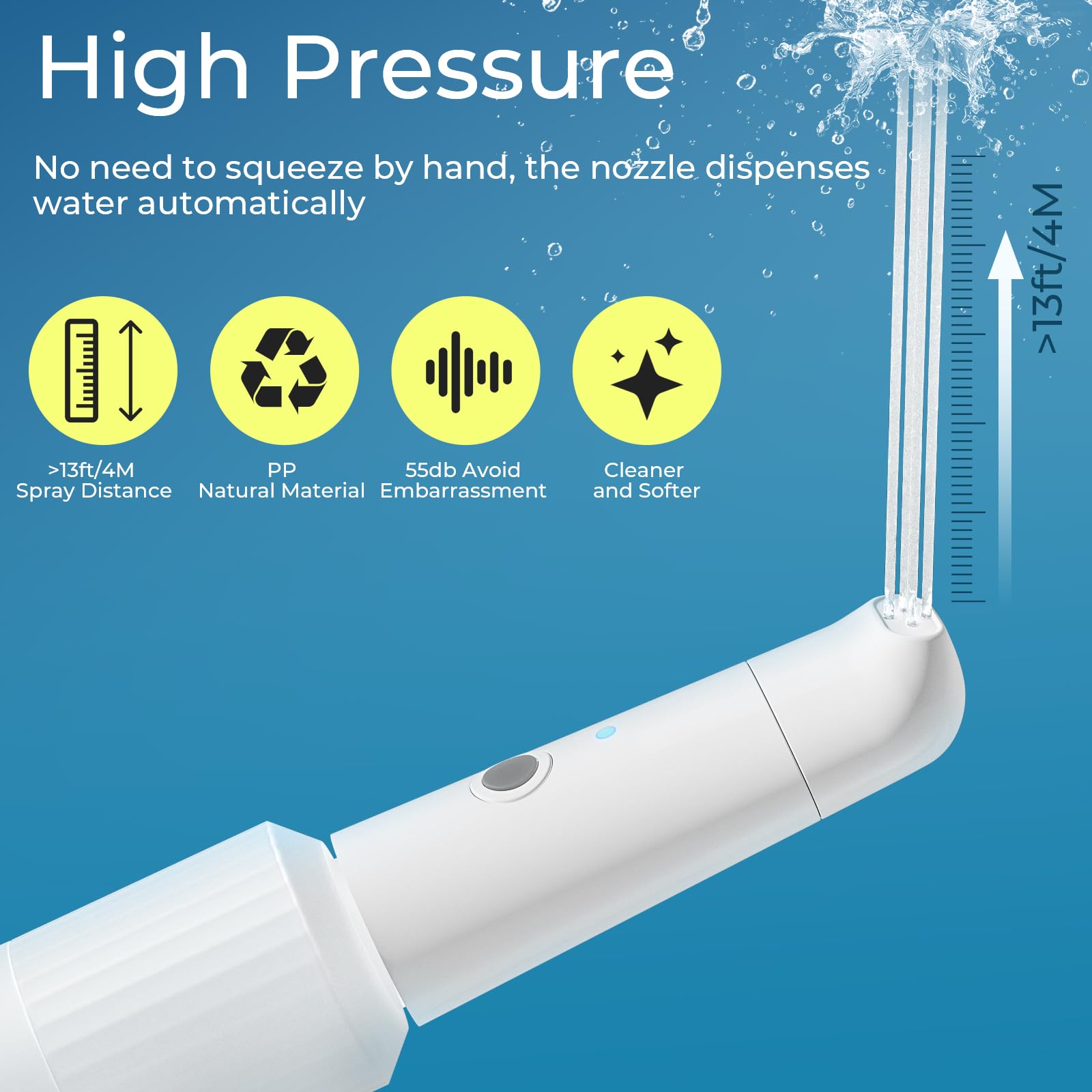 Przenośny Bidet Podróżny, Elektryczny Spryskiwacz Bidetowy 350mL/12.3oz, IPX7 Wodoodporny i Ładowany, Mini Bidet na Toaletę do Higieny Osobistej, Opieka Poporodowej, Leczenie Okolicy Krocza i