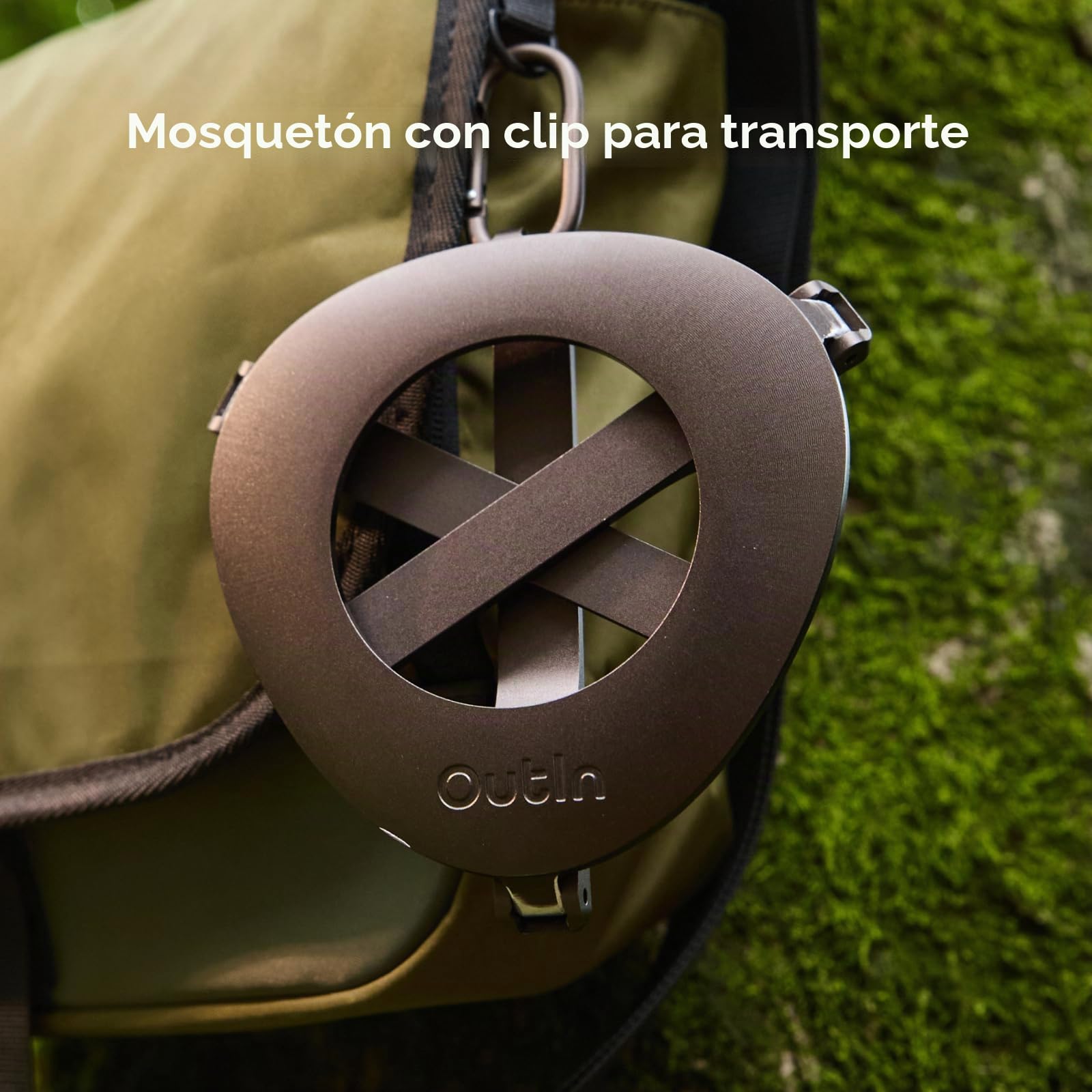 OutIn soporte de Café Plegable y Ultraportátil con Mosquetón, Soporte Estable para Máquina de Espresso, Diseño Monobloque de Aluminio, Compatible Mino y Nano