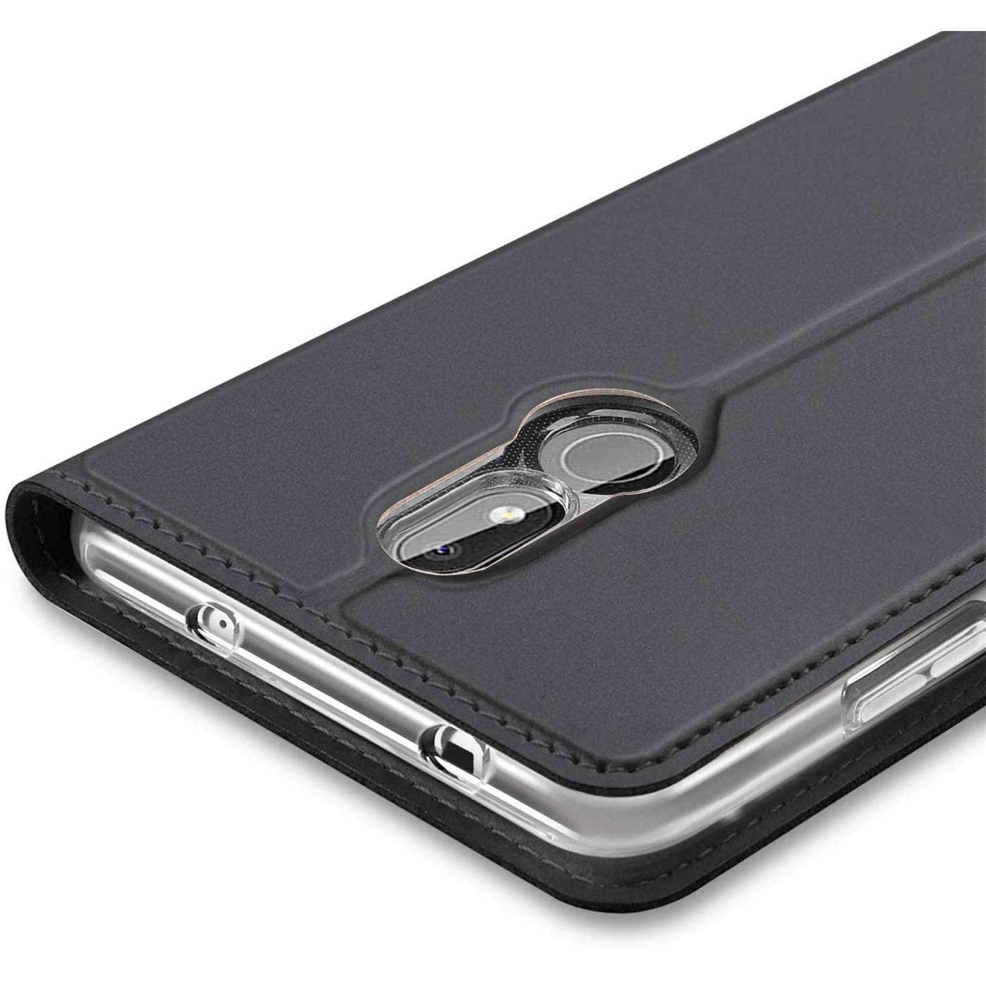 Verco Case compatible with Nokia 3.2, Flip Wallet Cover with Magnetic Closure for Nokia 3.2 Phone Case - black - Image 2