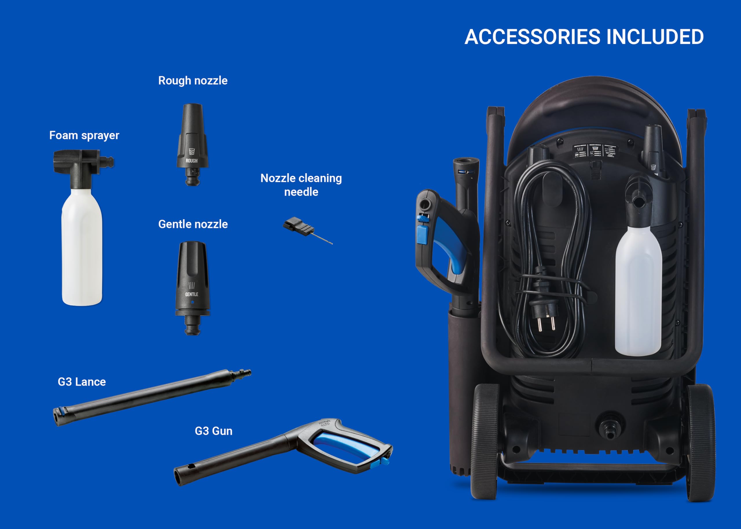 Nilfisk Hidrolimpiadora de Alta Presión Core 150 Bares con PowerControl - Limpiadora para Jardín, Patios y Coches (2000 W)