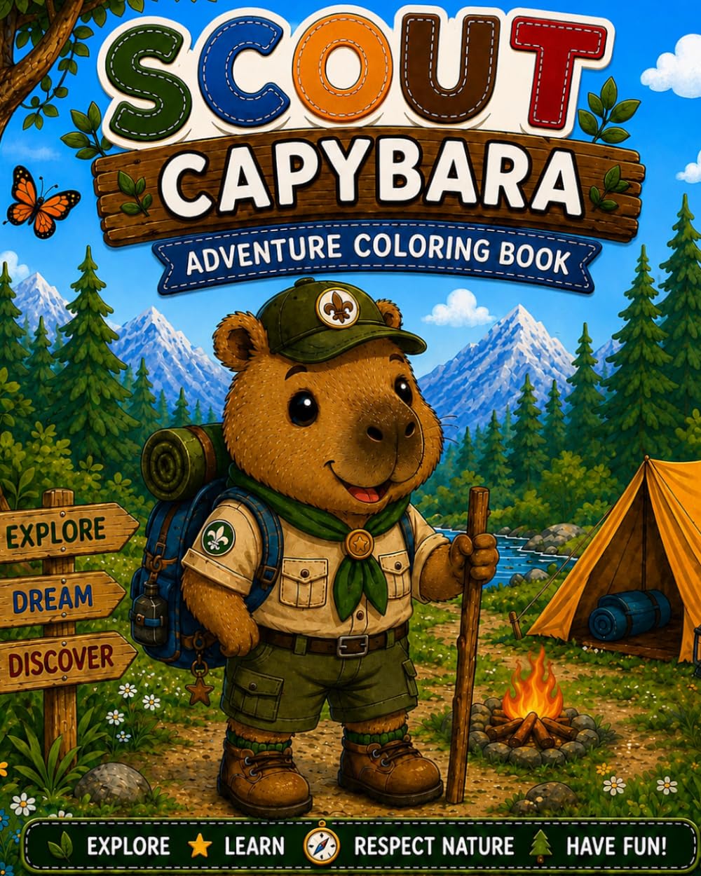 Scout Capybara Adventure Coloring Book: 30 Fun Coloring Pages for Kids Ages 2-5 (Benny Puff Adventures)