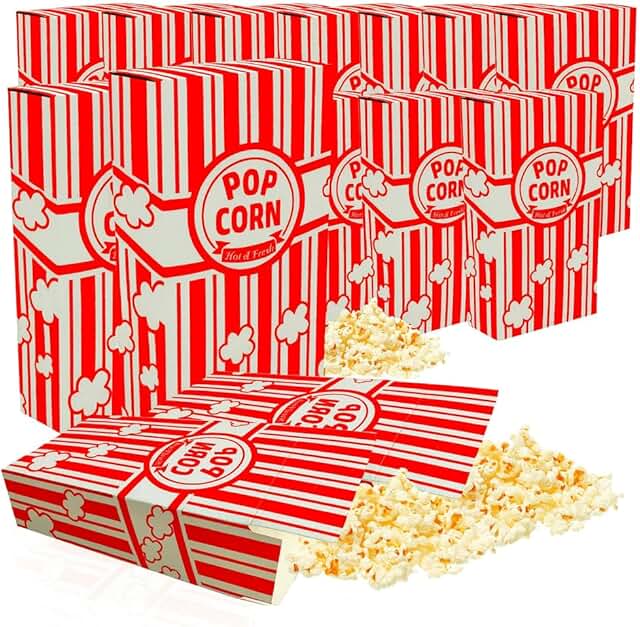 250 Pack Popcorn Boxes Bulk, 1.25 Oz Popcorn Boxes for Party, Close-Top ...