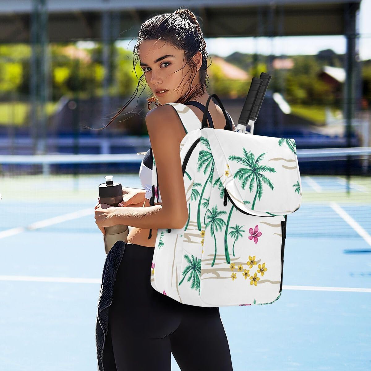 テニス バドミントン ラケットバッグ 6本用 ラケットバッグ６ BAG2322G-301 | スポーツ用品ならヒマラヤオンラインストア【公式】 Akiraki バトミントンラケットバッグ テニスバッグ ラケットケース バトミントン テニス収納ケース アロハ ハワイ 花柄 グリ