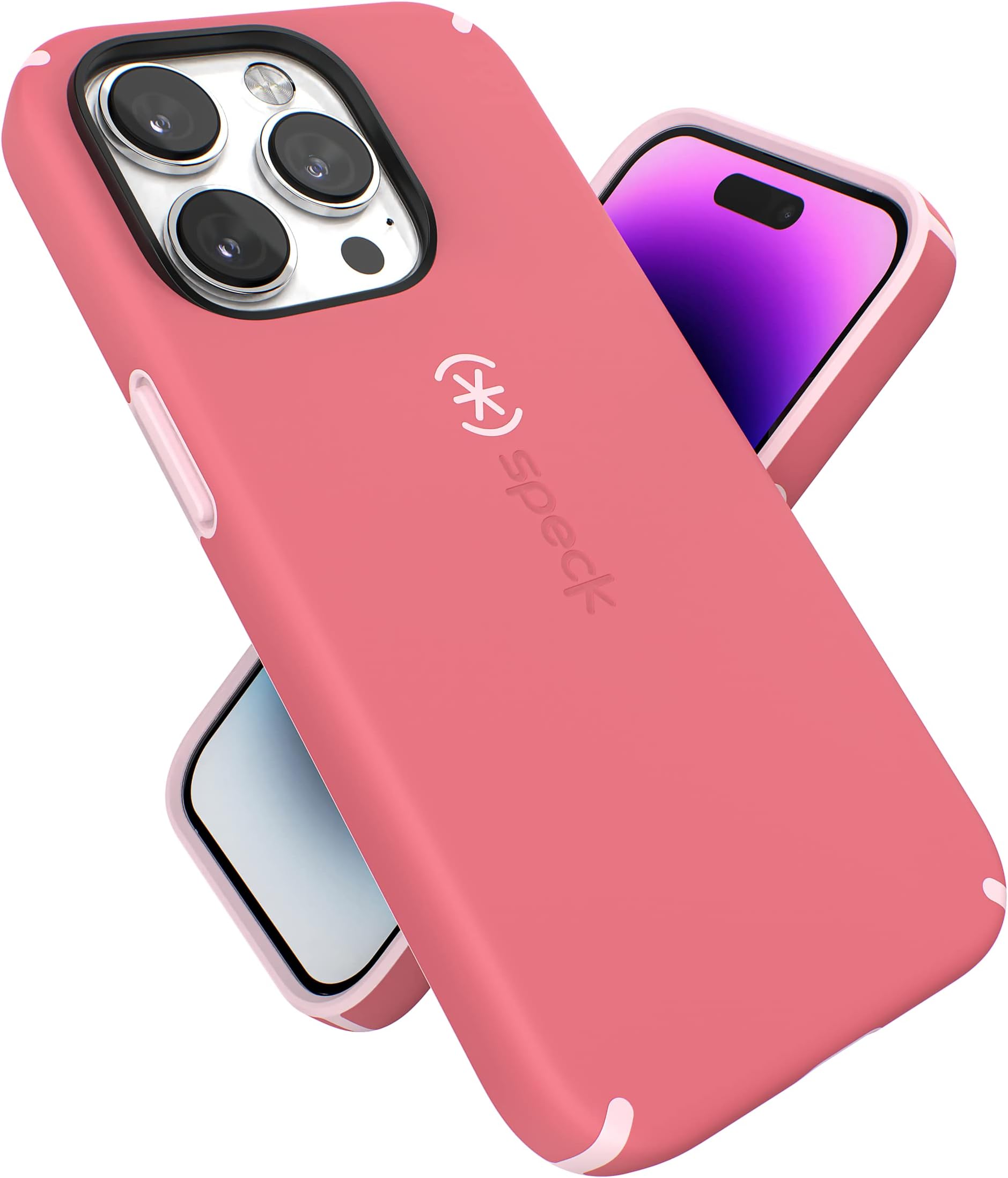 SpeckIPhone 14 Pro Case - Built for MagSafe, Slim Phone Case with Drop Protection, Scratch Resistant - Soft Touch for 6.1 Inch Case IPhone 14 Pro - Sweet Coral, Light Coral CandyShell Pro
