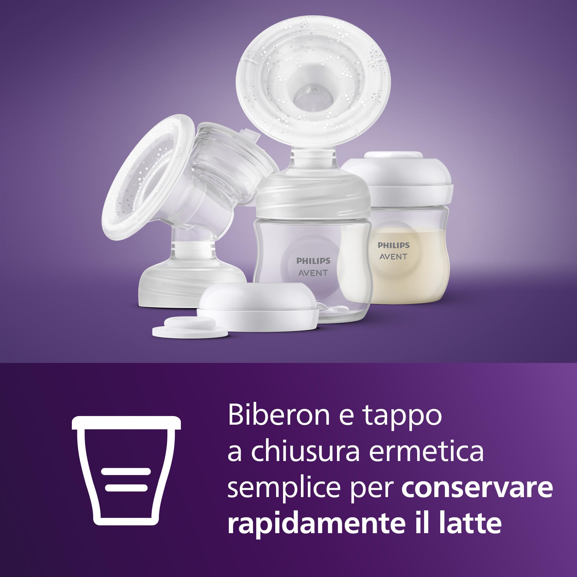 Philips Avent Double Breast Pump Kit, senza gruppo motore, semplice da pulire e assemblare, 2 biberon, 2 dischetti sigillanti e 2 ghiere per la conservazione del latte, modello SCF335/12