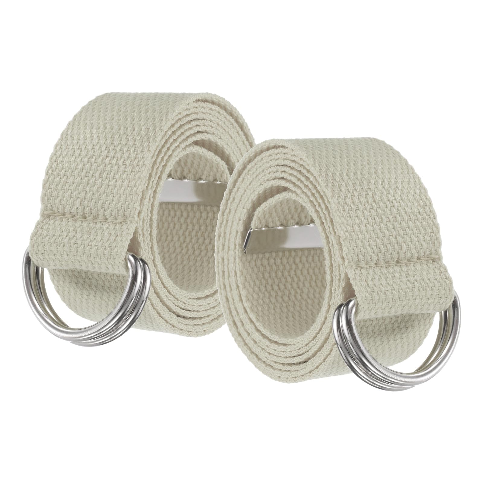 YELARXI Men Canvas Belt Web Flag Football D Ring 51" 2Pcs Light Gray