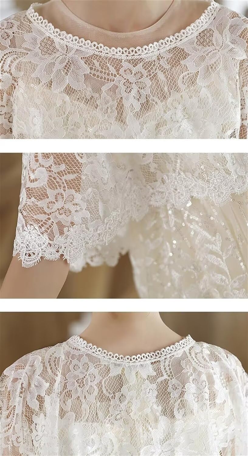 Girls Lace Flower Girl Bolero Shrugs Shawl Wrap Kids Spring Summer Party Dress Cover Up