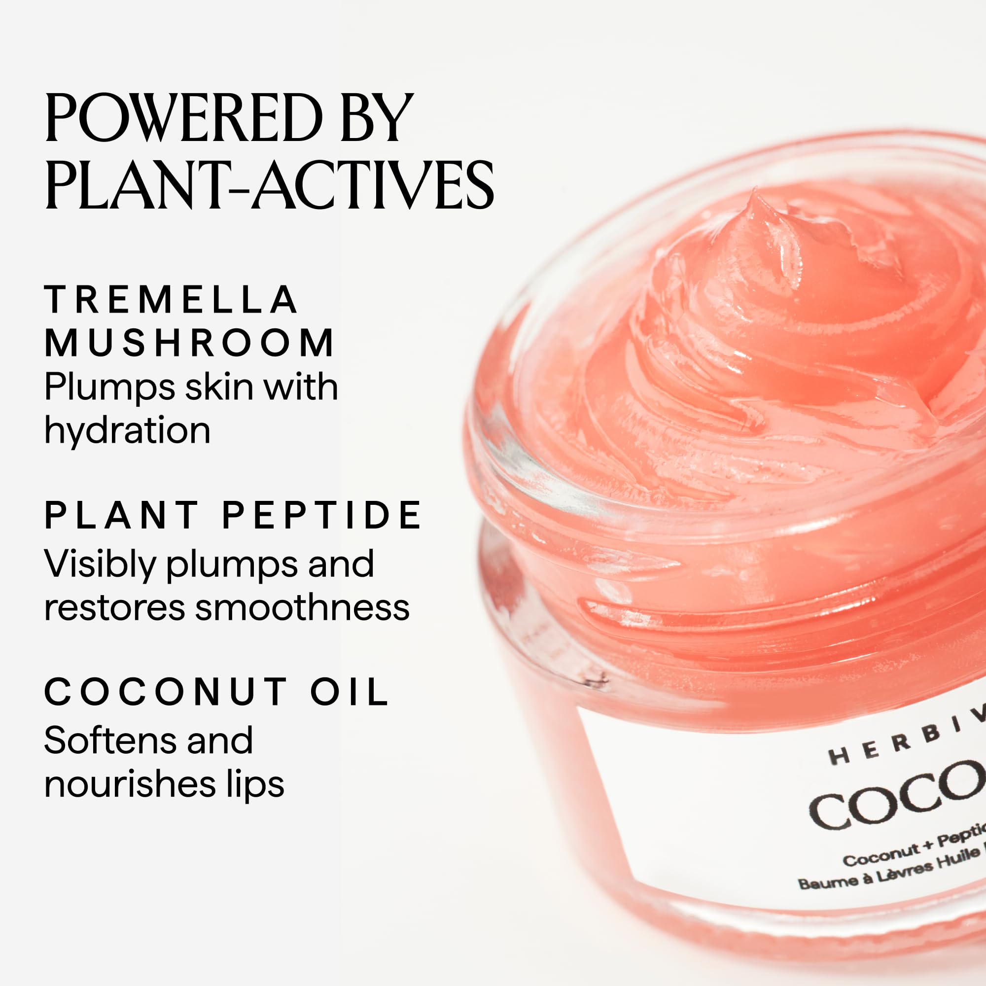 HERBIVORE Coco Rose Coconut + Peptide Lip Balm-to-Oil | Vegan Lip Moisturizer with Tremella & Squalane for Plumper, Softer Lips | 15 ml / .5 oz