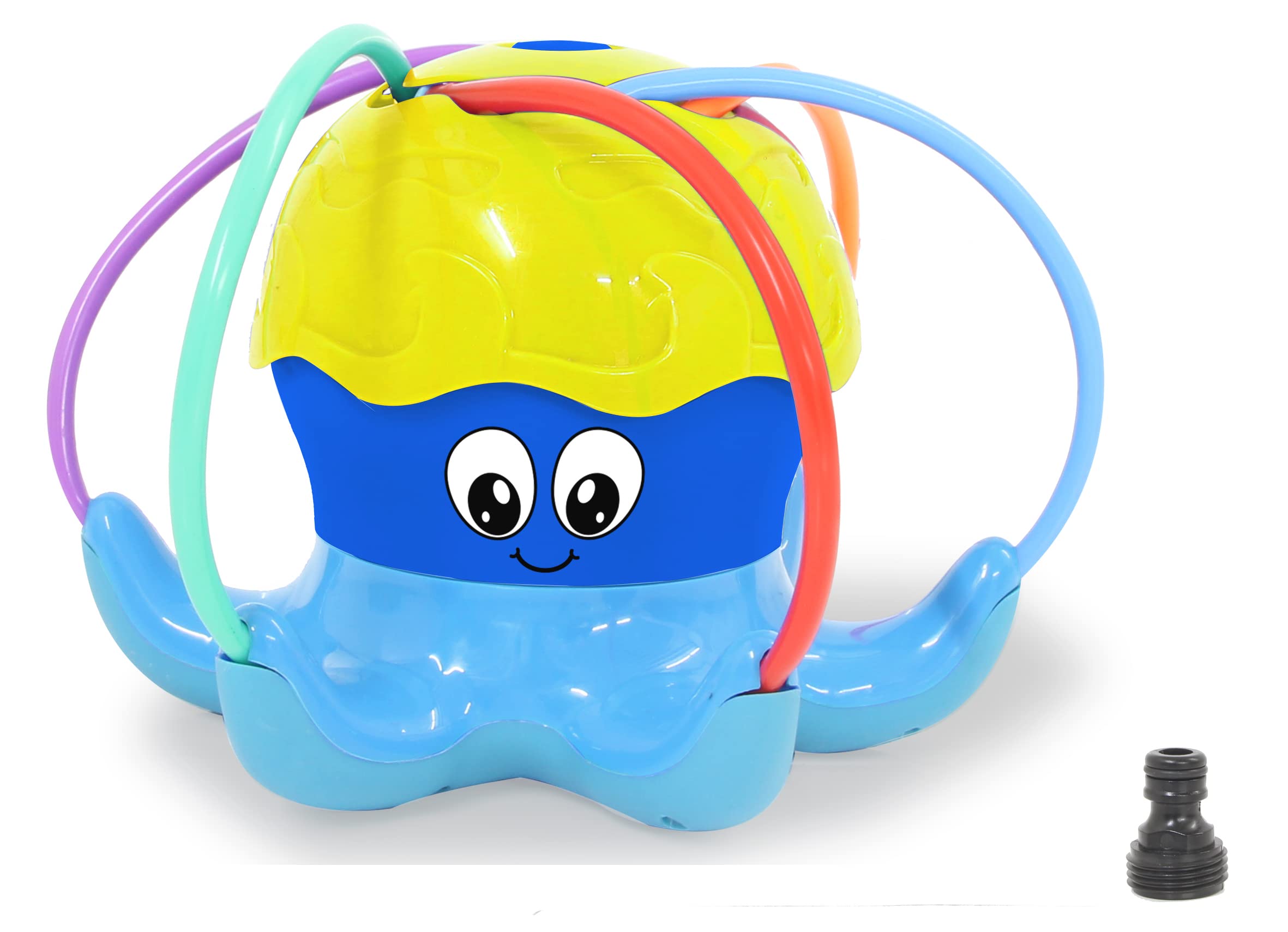 JAMARA 466800 Mc Fizz Water Sprinkler Octopus Quick Installation Connection to Standard Hose System Disc Turns and Sprays Water, Blue