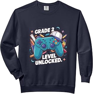 Grade 2 Level Unlocked Video Gamer Back To School Gaming Comfort Colors Adult Sweatshirt