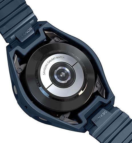Miniatura 6 de Dexnor Funda para Samsung Galaxy Watch 3454 Classic5 Pro Band 1.732 in 1.772 in 1.811 in, nueva actualización bisel elevado y a presión, funda