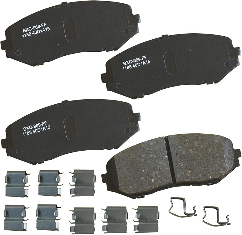 Pastilhas de freio dianteiras cerâmicas Bendix Premium SBC1188 para Suzuki Grand Vitara 2006–2017 – Jogo com 1 conjunto