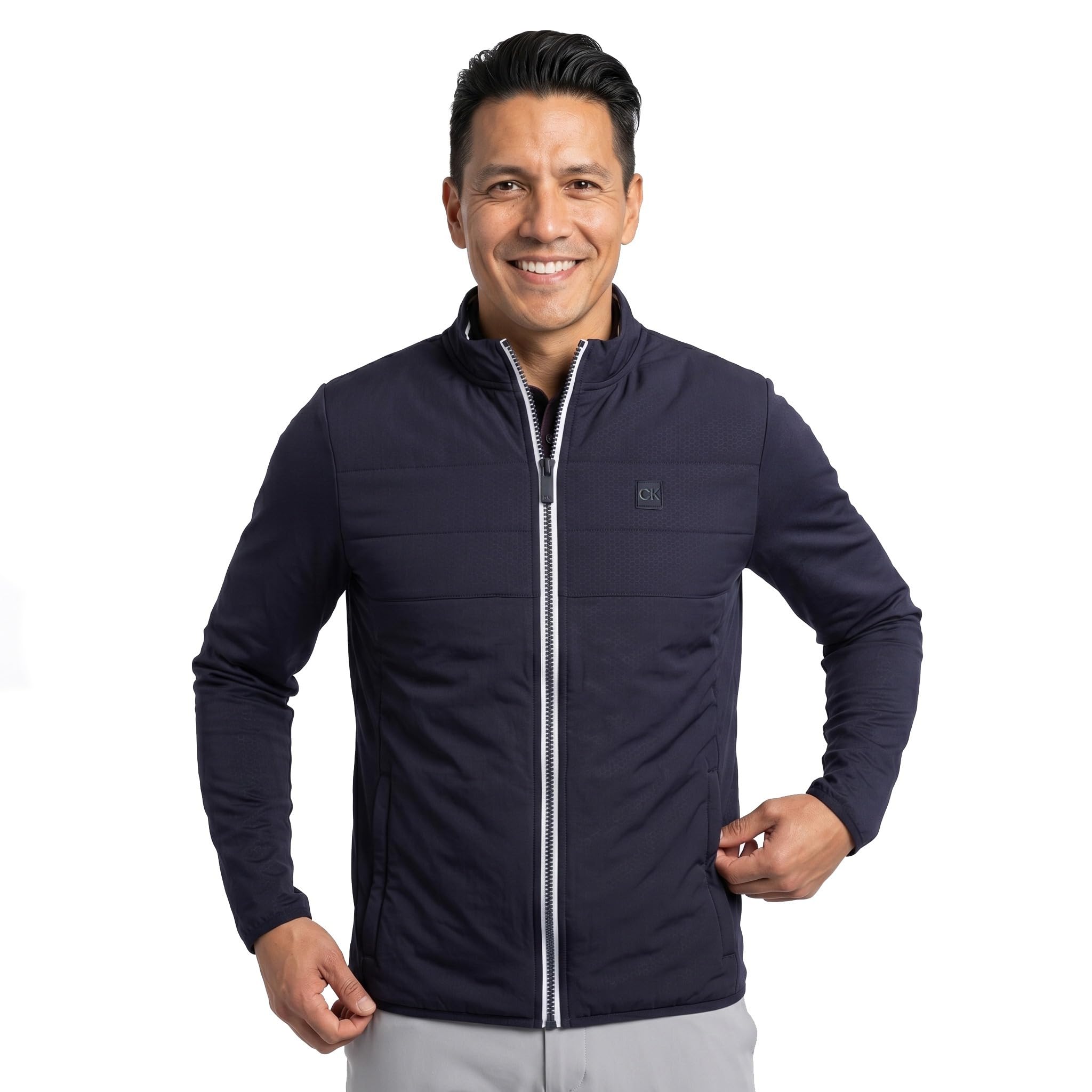 Calvin Klein Herren Atlantic Hybrid Stretch Golfpullover mit Reißverschluss