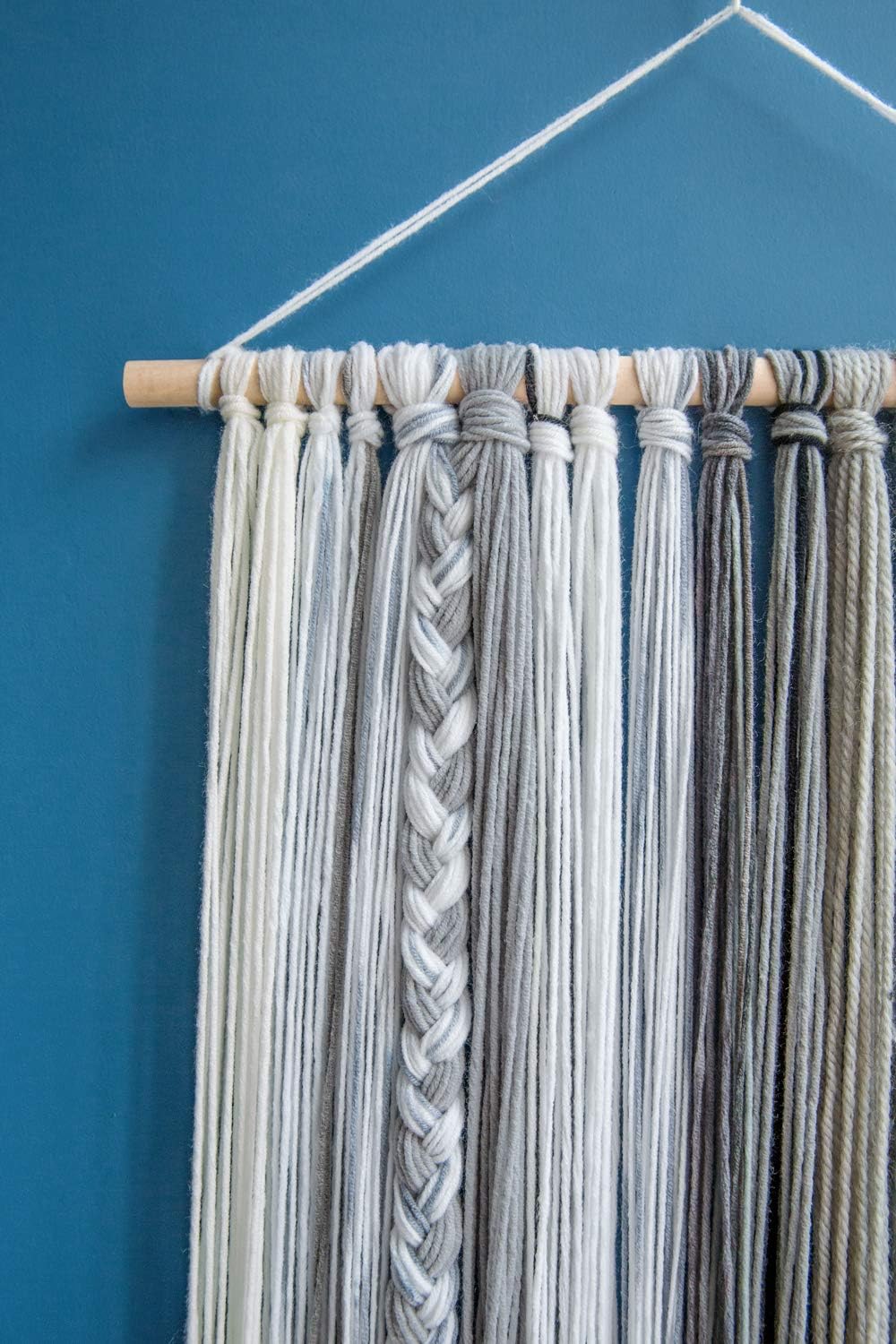 Dahey Wall Hanging Woven Yarn Wall Art Tapestry Boho Chic Home Decoration for Apartment Dorm Bedroom Living Room Nursery Gallery, Grey,15" W × 29" L