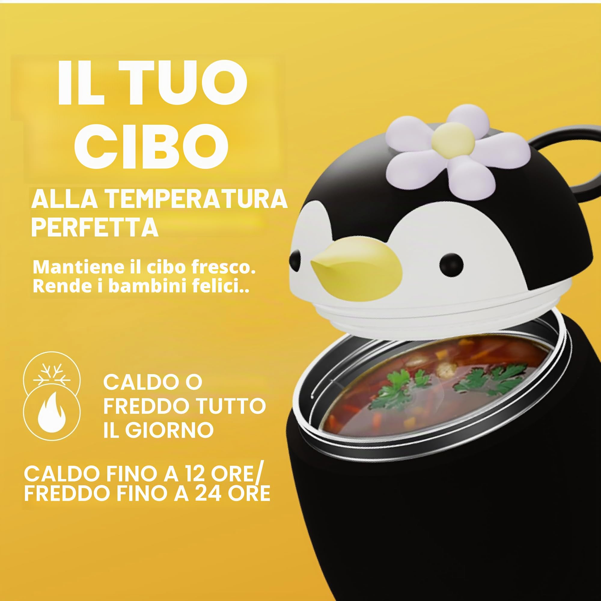 Bestie Foodie - Barattolo isolato per bambini, in acciaio inox senza BPA, a prova di perdite e sigillato all'aspirapolvere, mantiene il cibo caldo o freddo