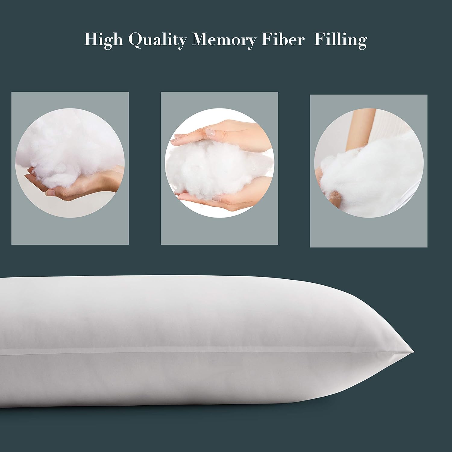 ELNIDO QUEEN Full Body Pillows Insert–Breathable Large Bed Pillow for Adults–Ultra Soft Long Side Sleeper Pillow for Sleeping(20×54 inch)–White: Kitchen & Dining