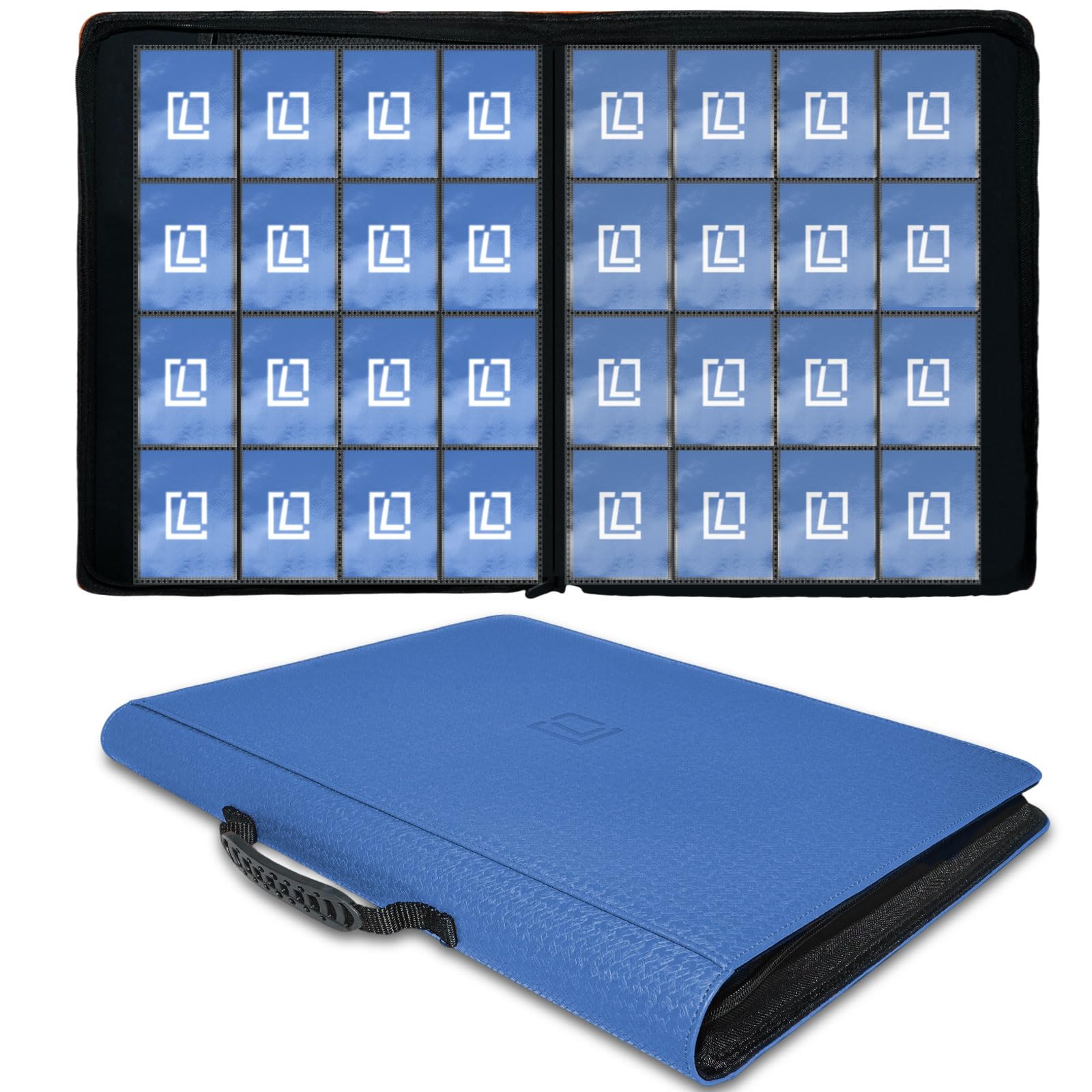 Premium 1024 Pockets Card Binder,16 Pockets Premium Zip Trading Card Binder,32 pages Double Sided Pocket Card Binder Album Compatible with MTG,Sports Cards & Other Standard Size Trading Card,Blue