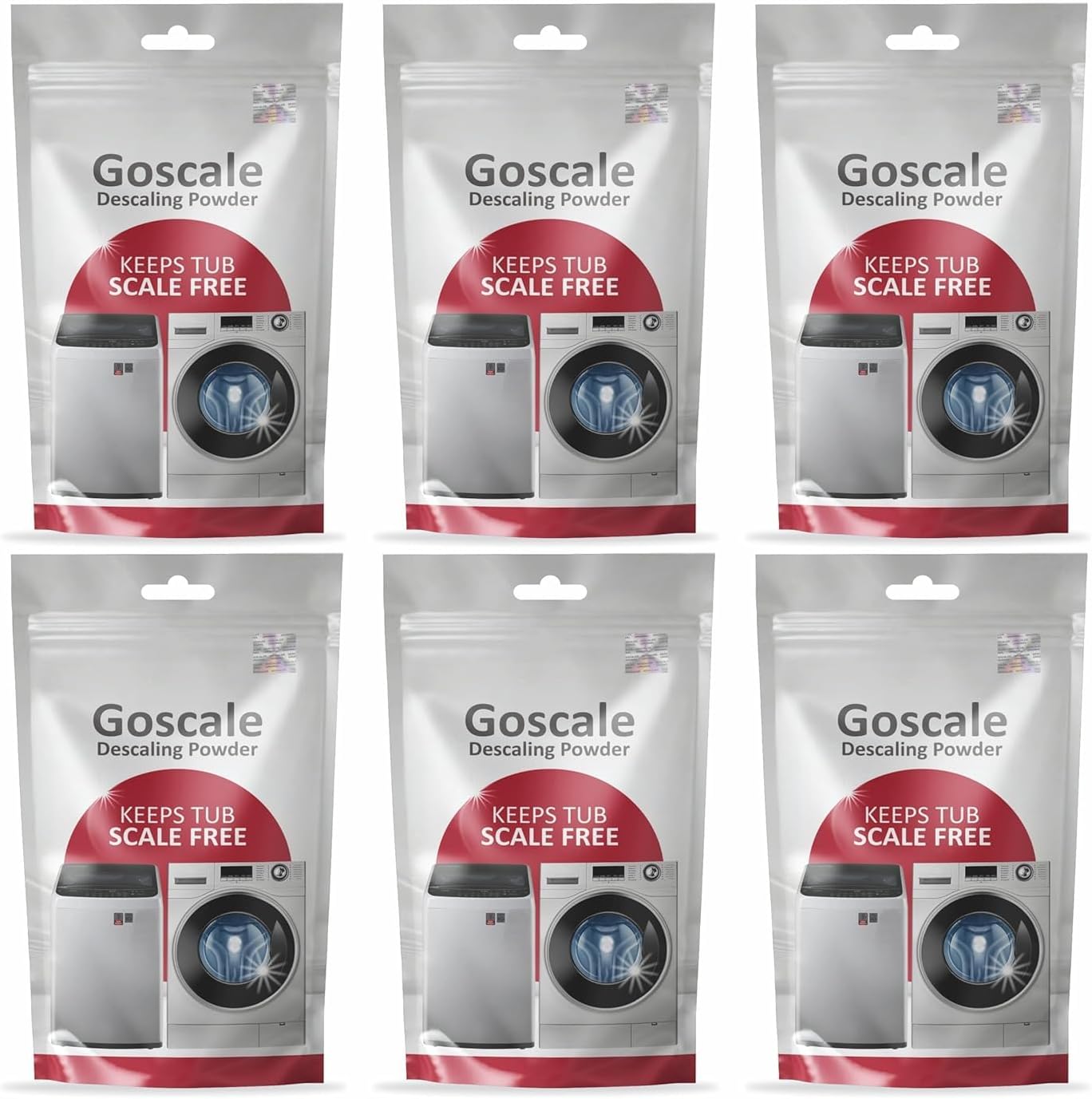 L G Washing Machine Cleaner Descaler Powder Descaling Appliance Quick Drum Descale Deep Cleaning for Semi and Fully Automatic Front and Top Load Tub Clean Pouches 100g (Packet Of 6) (G-6)
