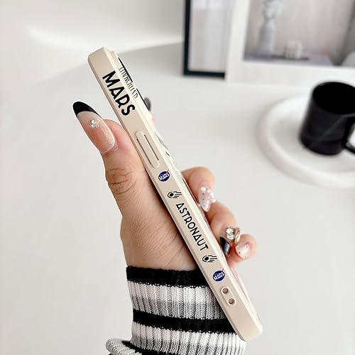 Miniatura 4 de Compatible con iPhone 13 mini Funda Bonita, Diseño Genial de Cohete Espacial de Astronauta de Dibujos Animados Parachoques Elegante Funda Protectora