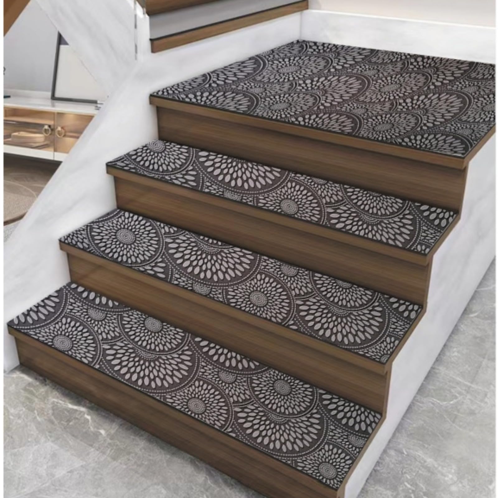 Alfombra para escalones de 24 x 75 cm para solucionar escaleras resbaladizas de madera