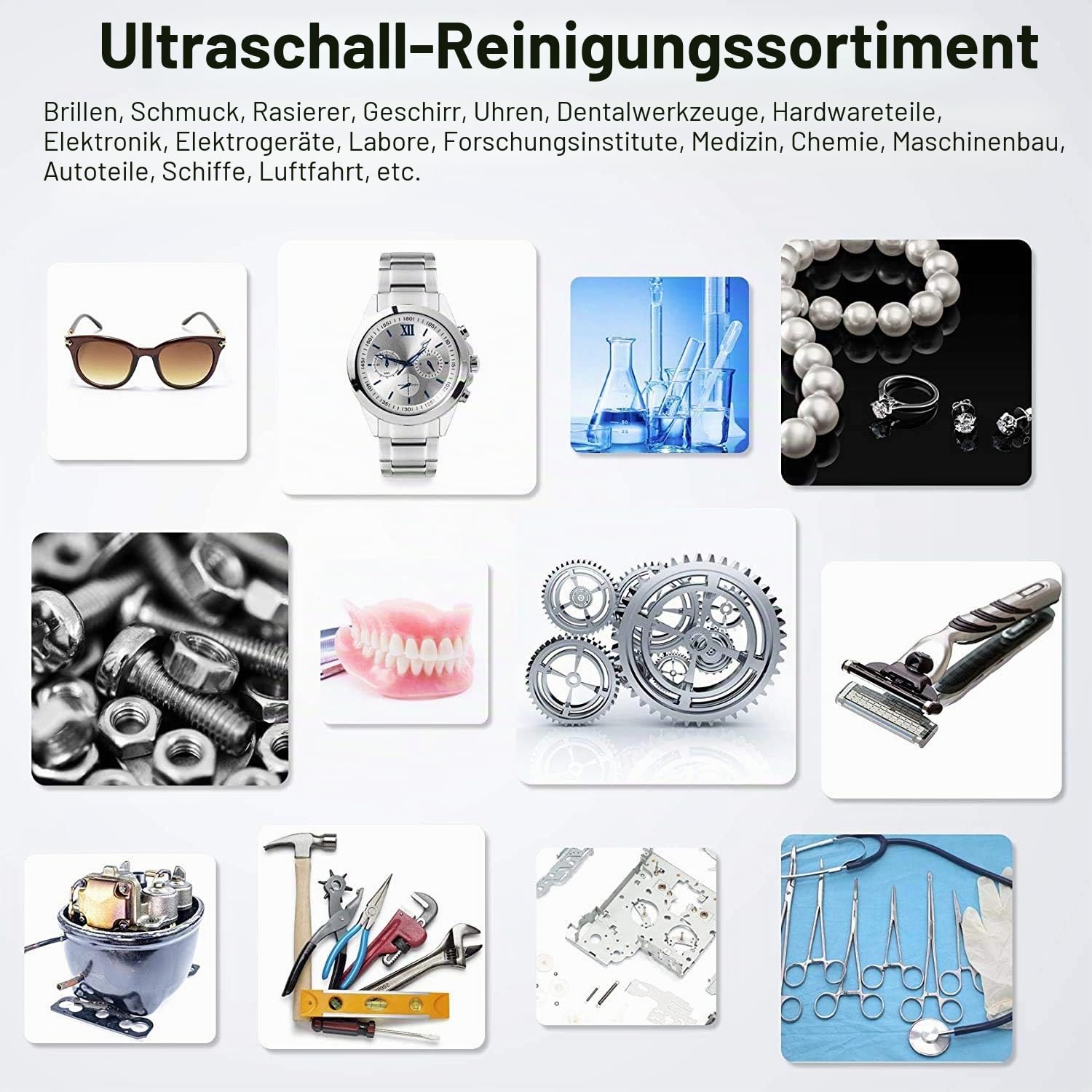 10L Ultraschallreinigungsgerät Ultraschallgerät Reinigungsgeräte Ultrasonic Cleaner Ultraschallreiniger Reinigung Ultrasonic Cleaning Machine mit Heizung Digital Timer