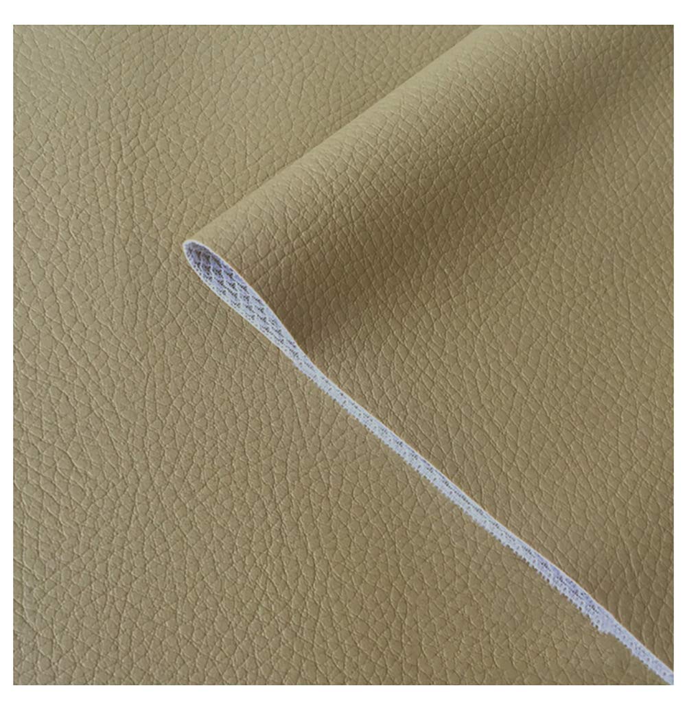 Tissu en cuir faux kaki 1,6x4m pour sellerie et artisanat