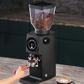 Coffee Grinder, Electric Flat Burr Grinder, 600W with 83mm Steel Burrs, HD Touchscreen Control for Espresso, Pour Over, Cold Brew