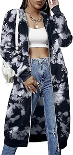 ELESOL Women Casual Zip up Fleece Hoodies Tunic Sweatshirt Long Hoodie Jacket S-XXXL