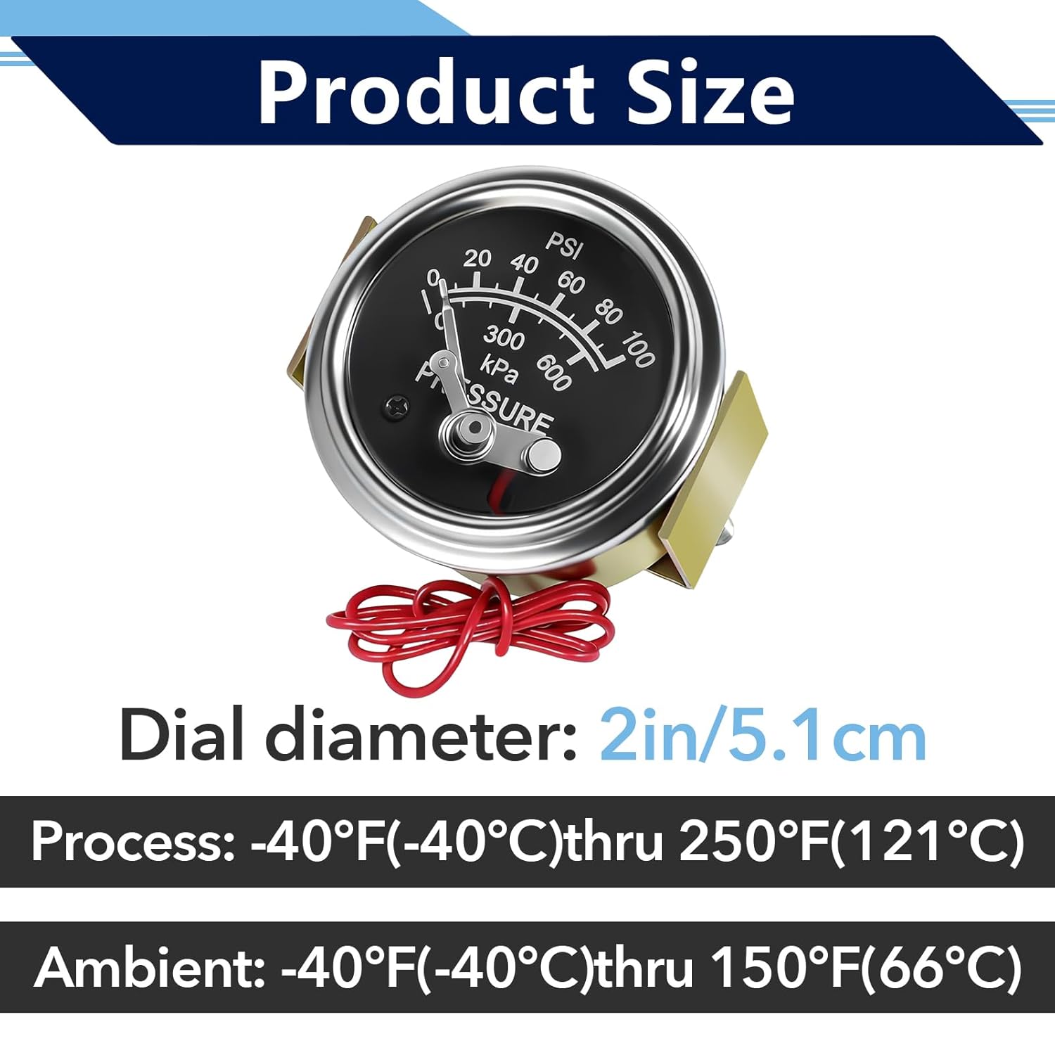 Oil Pressure Gauge 05703115 Compatible with Murphy Pressure Gague, 20P-100 Oil Pressure Gauge