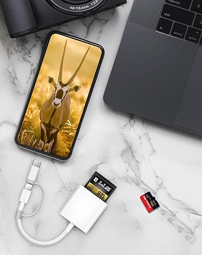 Miniatura 2 de Lector de tarjetas SD para iPhone iPad, conector Lightning dual y USB-C adaptador de tarjeta SD de memoria, compatible con tarjetas SDMicroSD, visor