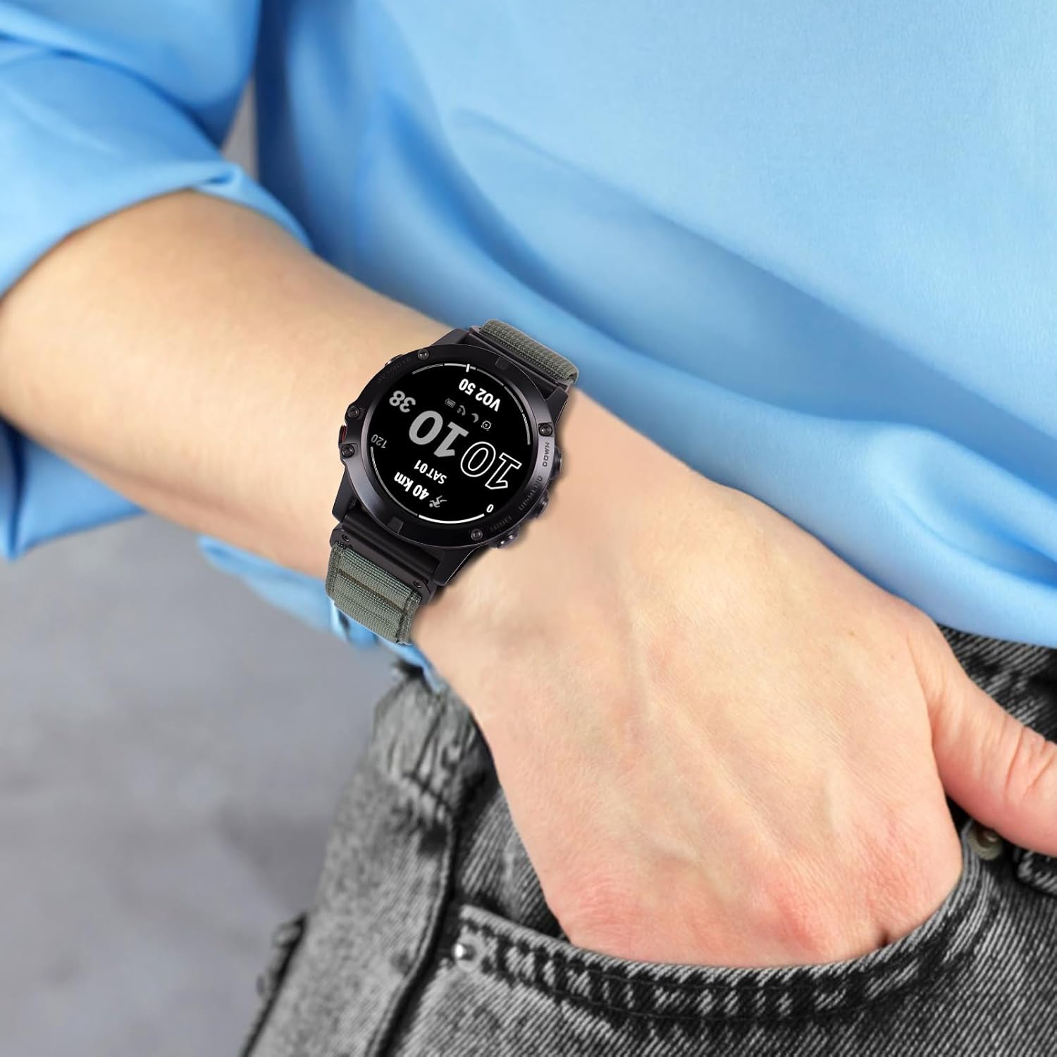 20mm Nylon Quick-Fit Watch Band for Garmin fenix 7S/6S/5S, epix Pro Gen 2 42mm, fenix 8 43mm, Descent Mk3/Mk3i 43mm, Approach S70, D2 Delta S – Soft, Breathable Replacement Strap for Men & Women