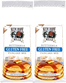 New Hope Mills Gluten Free Buttermilk Pancake Mix or Chocolate Brownie Mix 2-16 oz Packs (Gluten Free Pancake Mix)