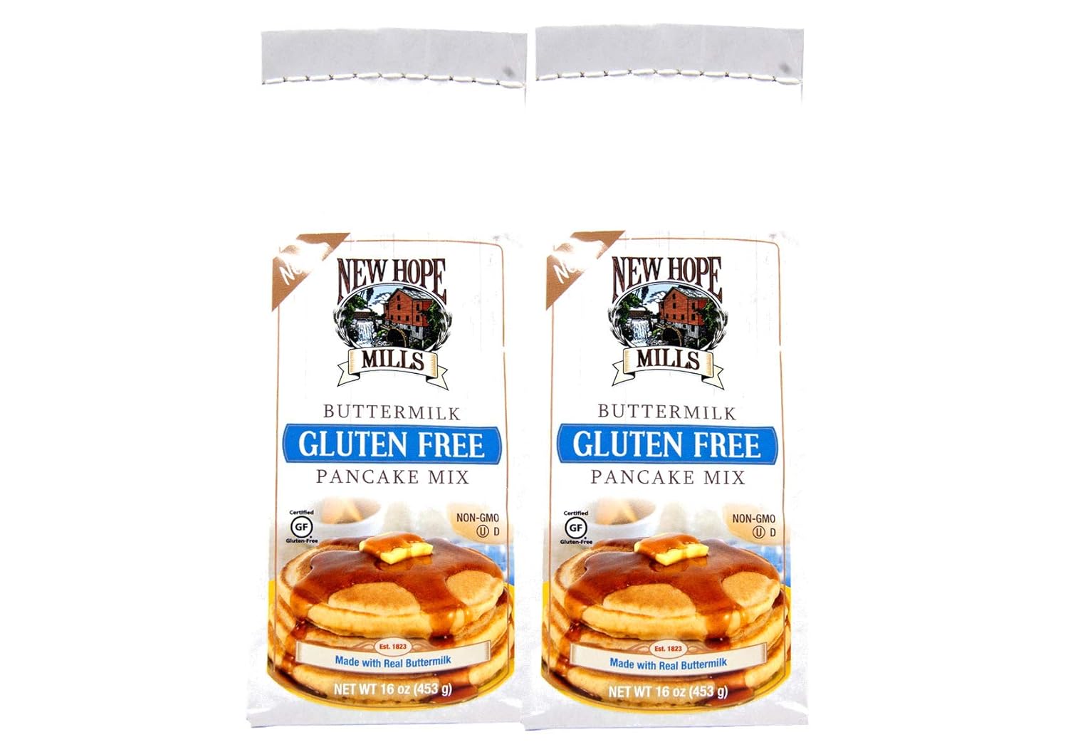 New Hope Mills Gluten Free Buttermilk Pancake Mix or Chocolate Brownie Mix 2-16 oz Packs (Gluten Free Pancake Mix)