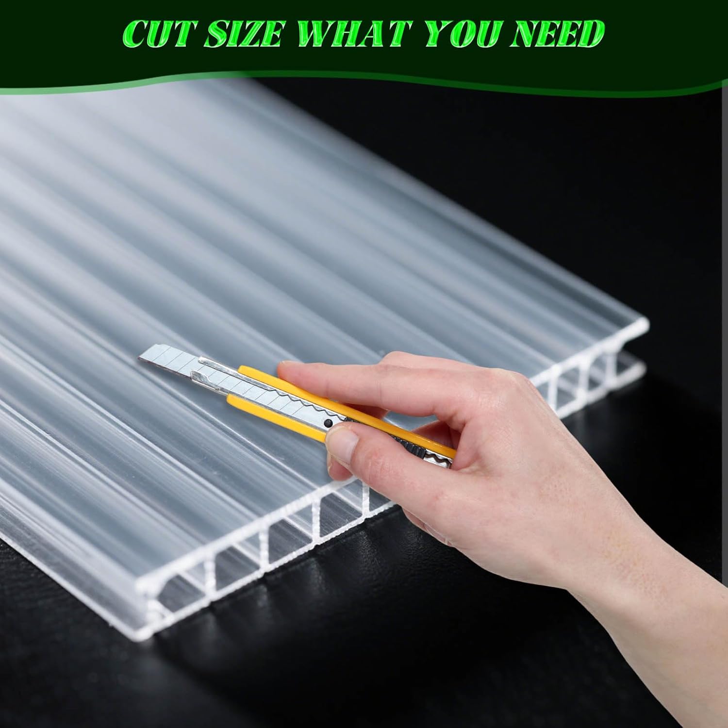 6 Pack Polycarbonate Greenhouse Panels - 4' x 2' x 0.24" Twin-Wall UV Resistant Sheets for Outdoor Garden & Greenhouse Covering, Impact-Resistant, Shatterproof, and Weatherproof for Year-Round Use