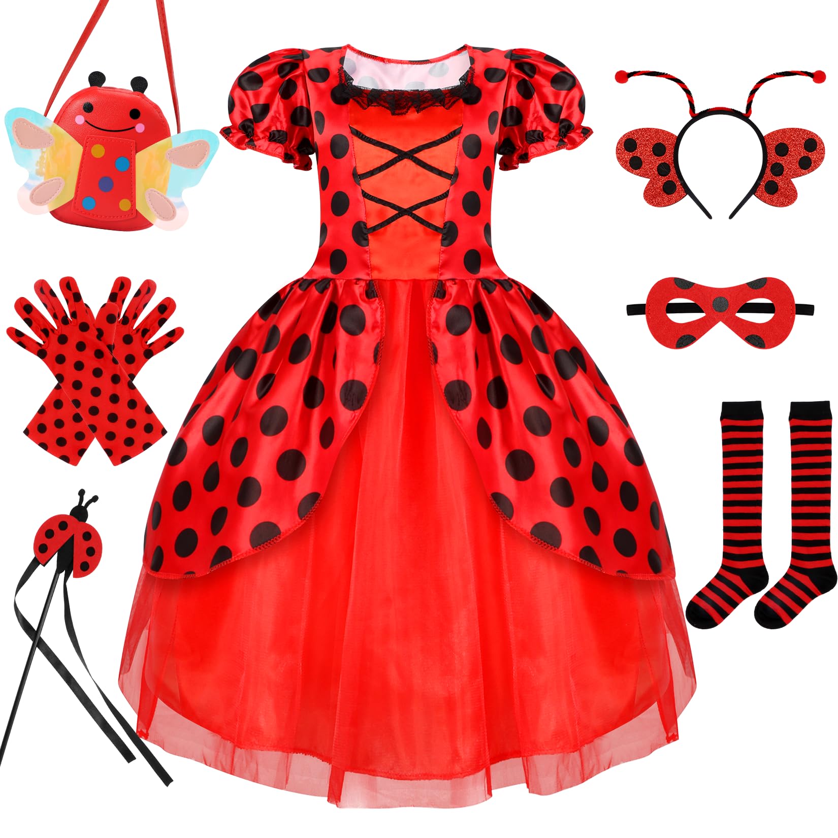 Ladybug Costume Lady Bug Costumes for Girls Halloween Costumes for Kids Toddler Costume Ladybug Dress Ladybird Dress Up
