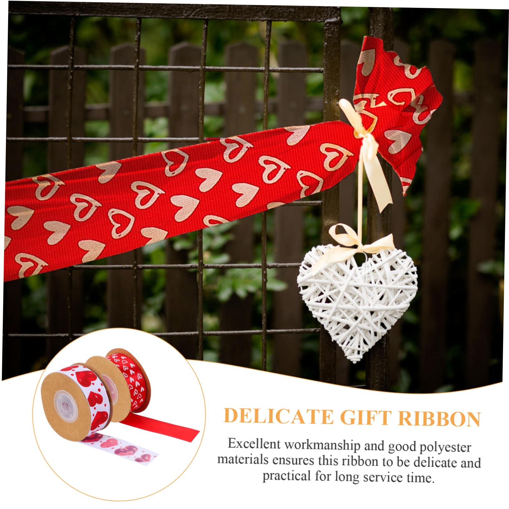 ABOOFAN 6rollen Herzbedruckte Geschenkbänder Für Valentinstag Und Dekoration Satinbänder Für Bastelarbeiten Und Geschenkverpackung