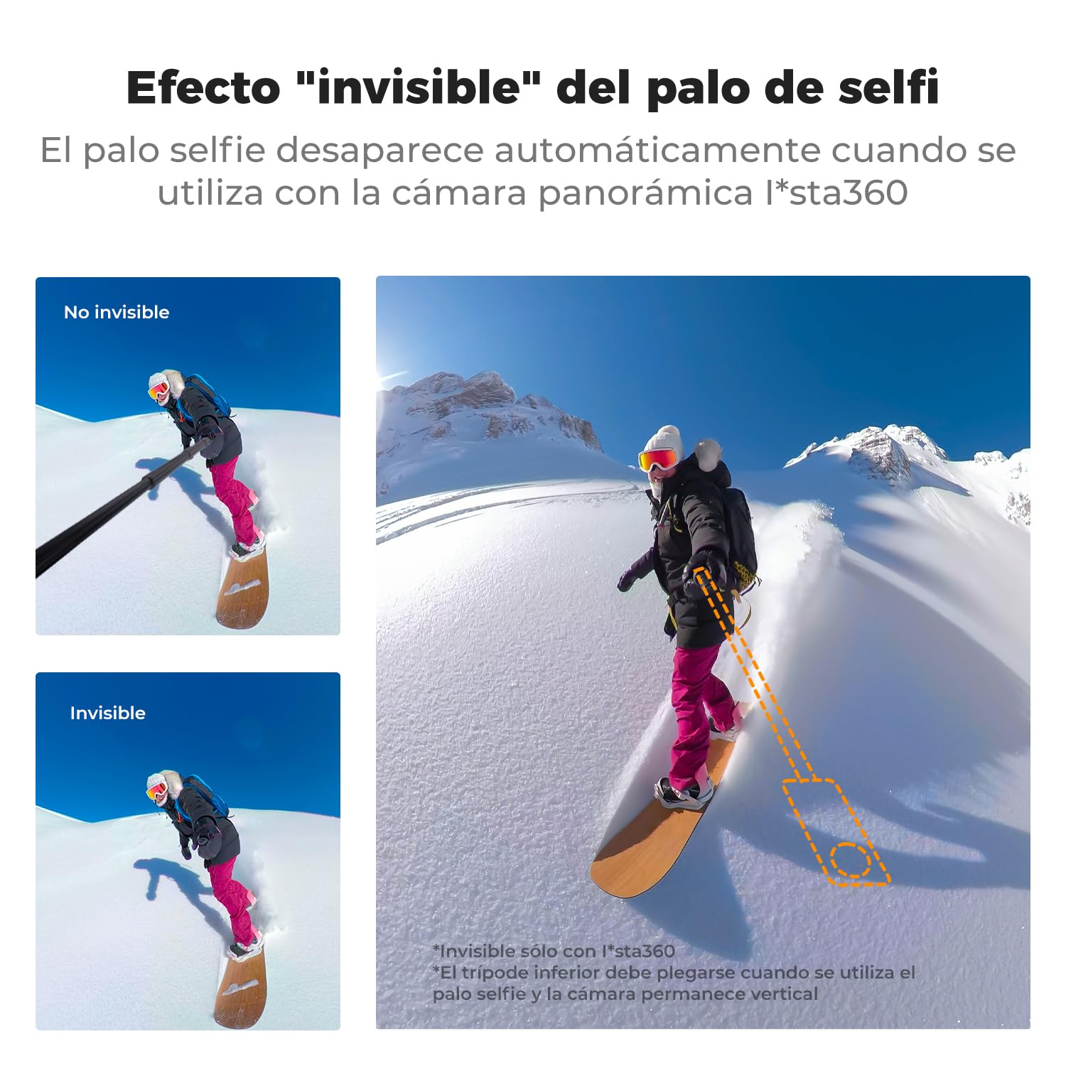 K&F CONCEPT MS21 Trípode y Palo Selfie Invisible Telescópico de 120 cm, Compatible con Insta360 X5/X4/X3/Ace Pro, Pocket 4/3, GoPro Hero 13-5, dji Osmo Action 5Pro/4/3, AKASO, Luna Ultra