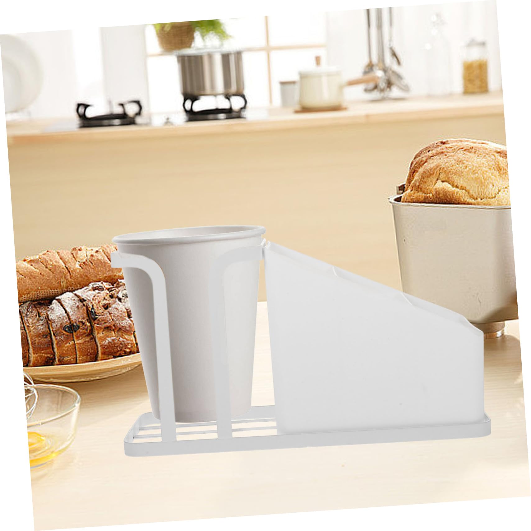 BRIGHTFUFU Tea Bag Box Cup Taker Cup Holder Coffee Station Organizer Sugar Packet Holder Paper Cup Dispenser Countertop Sugar Bag Holder Countertop Organizer Tea Bag Holder Carbon Steel White