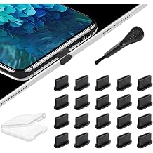 USB C Dust Plug, 20 Pcs Silicone USB C Port Cover All Type C Dust Plug Cover for iPhone 15 16 Series Samsung Galaxy, Type-C Charging Port Protector Cap with Cleaning Brush and Storage Box