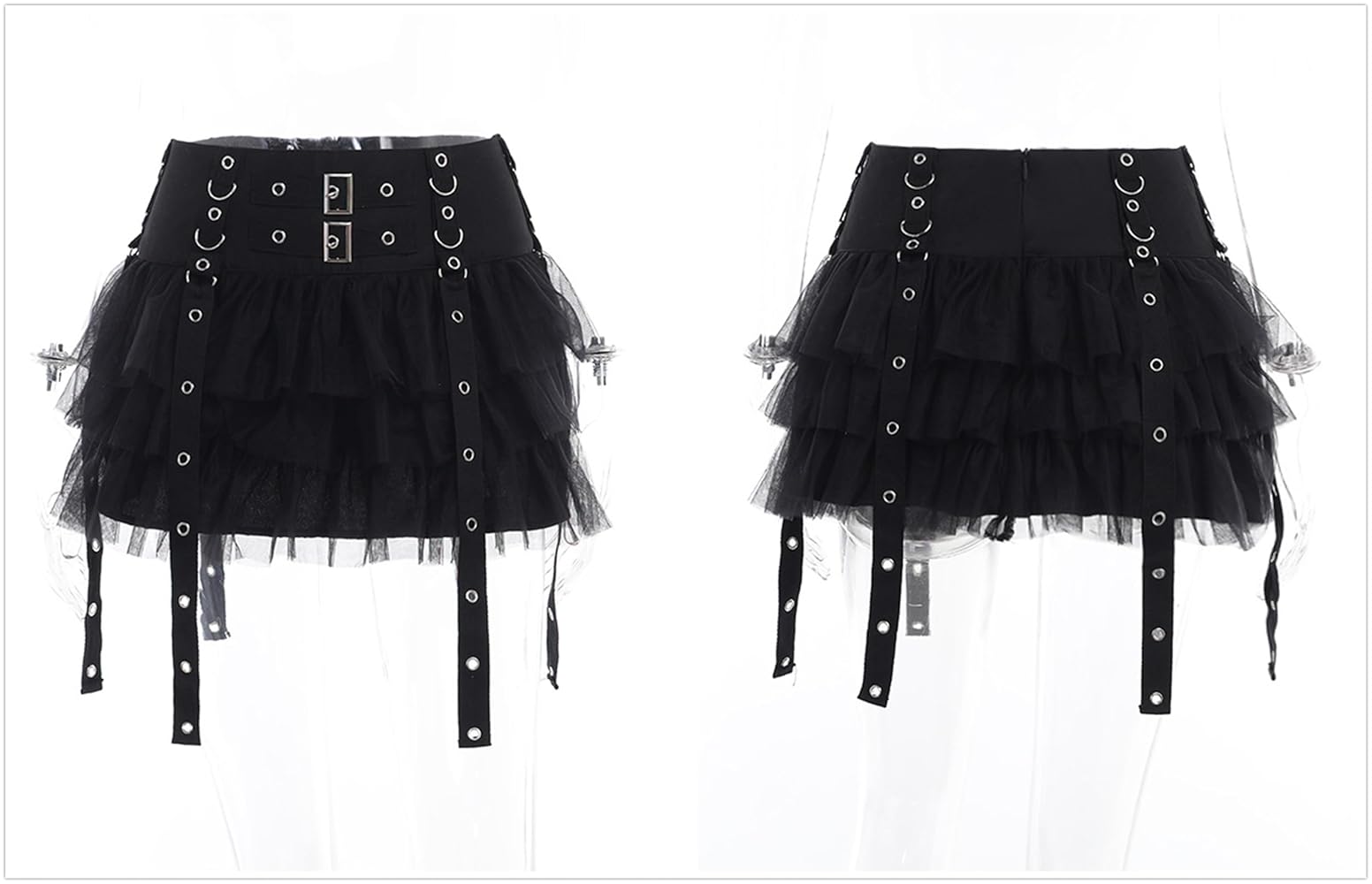 Amazon.com: TOMETO STAR Black Goth Micro Mini Tiered Tulle