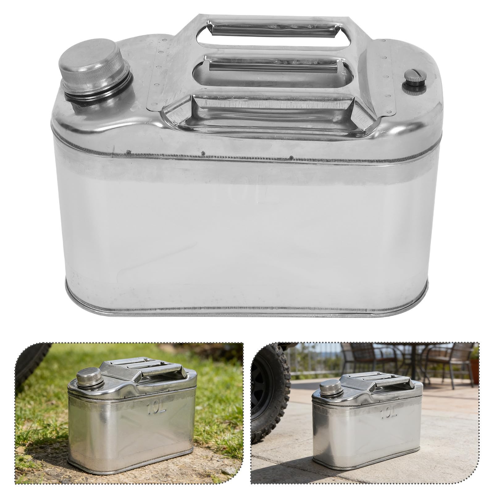 Bidón de Agua Acero Inoxidable 10l con Diseño Antifugas y Válvula de Alivio para Emergencias y Aventuras al Aire Libre