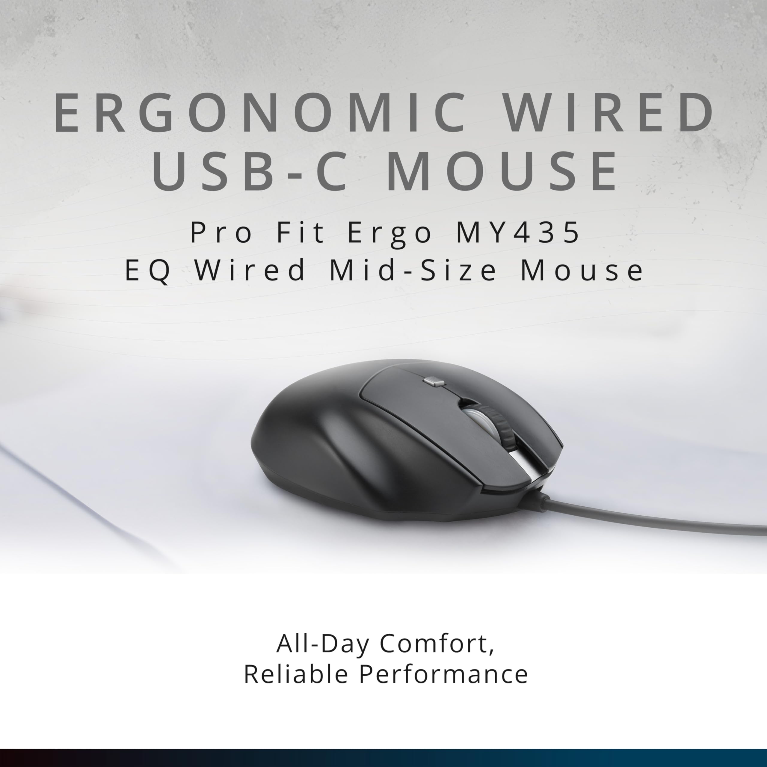 Kensington USB-C Wired Maus, Pro Fit Ergo MY435 EQ Wired Maus, programmierbare Tasten, Leise Tasten, USB-C-Verbindung - Schwarz (K72512NA)