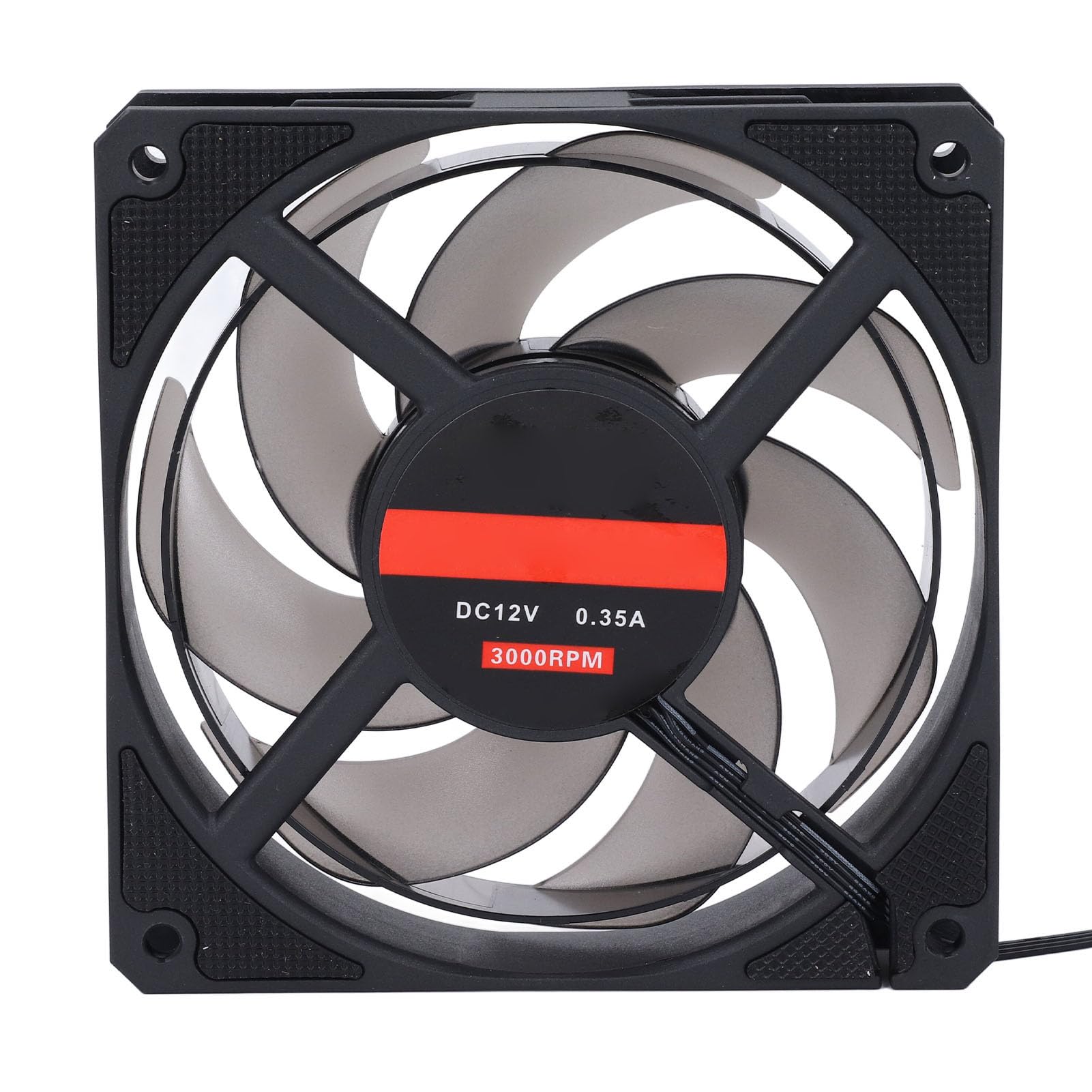 SENECESLI Computer Case Fan, 4 Pin PWM Bearing PC Case Cooler Fan Low Noise with 7 Blades, 120mm 3000RPM Quiet MFDB Cooling Fan for Desktops, Easy to Install (Black)