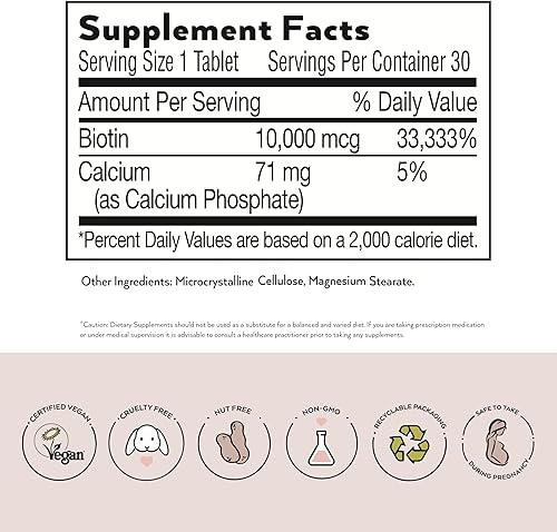 Miniatura 2 de Simone Thomas Wellness Biotin Brilliance Supplements  Biotina 10000mcg  Vitaminas para el crecimiento del cabello  Vitaminas para el cabello y las