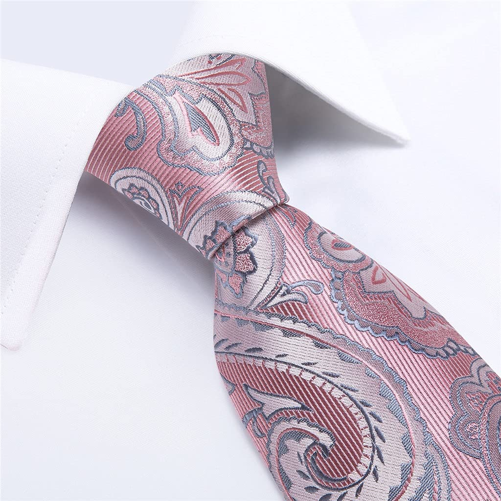 3er-Pack Herren-Krawatten-Set, Geschenkset für Männer, Blau, Grün, Rosa, Seide, Business-Hochzeits-Krawatte, Hanky-Manschettenknöpfe (Color : Blue Green Pink, Size : One Size)