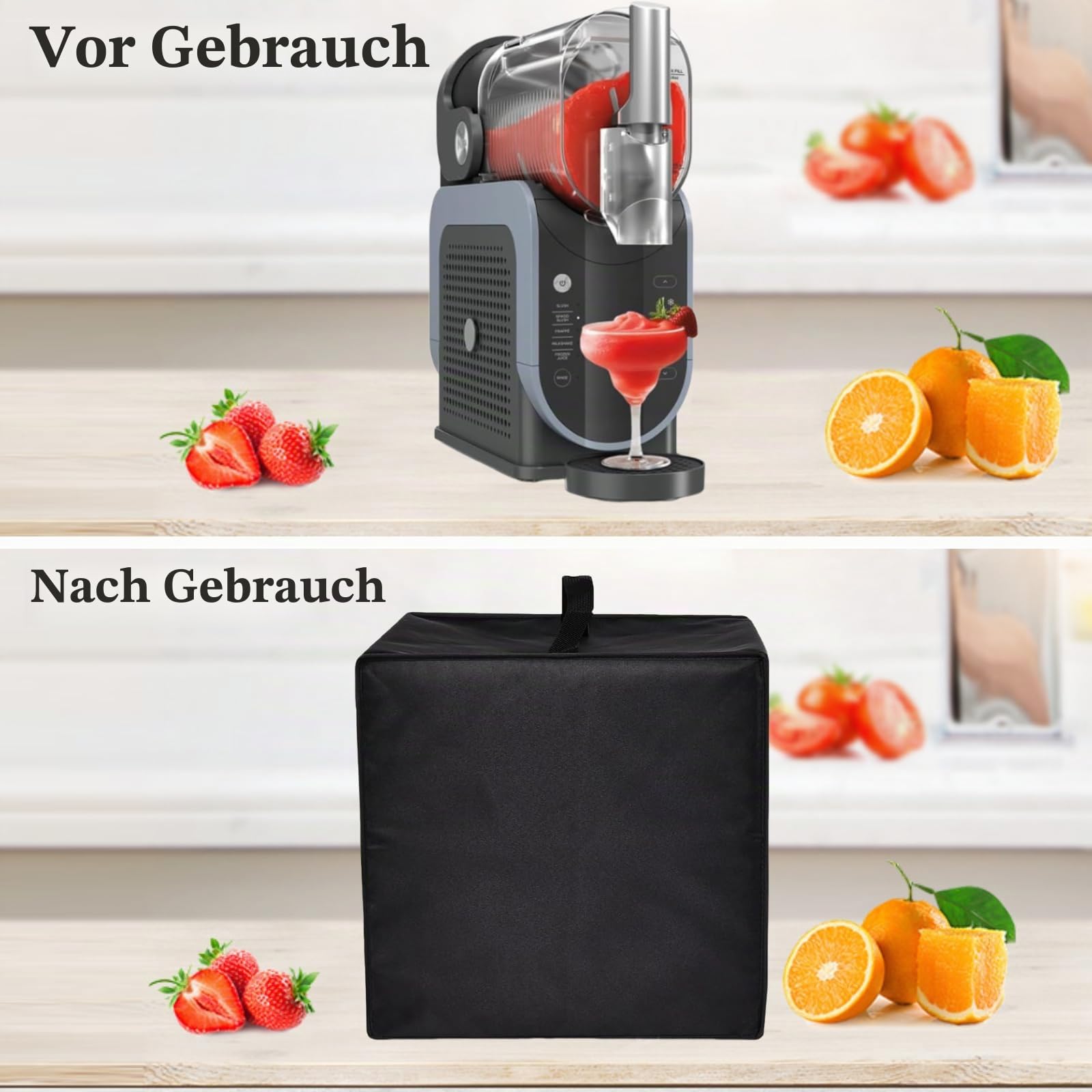 Slushie Maschine Abdeckung für Ninja Frozen Drink Maker, 600D Oxford Tuch Staubschutz Schutzhülle Wasserdichte Abdeckung für Ninja Fs301 Professionelle Gefrorene Getränke Maschine(48 x 17 x 42cm)